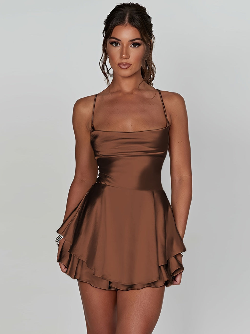 Satin Ruffle Dress