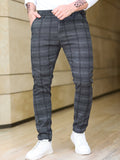 Slim-Fit Checked Trousers