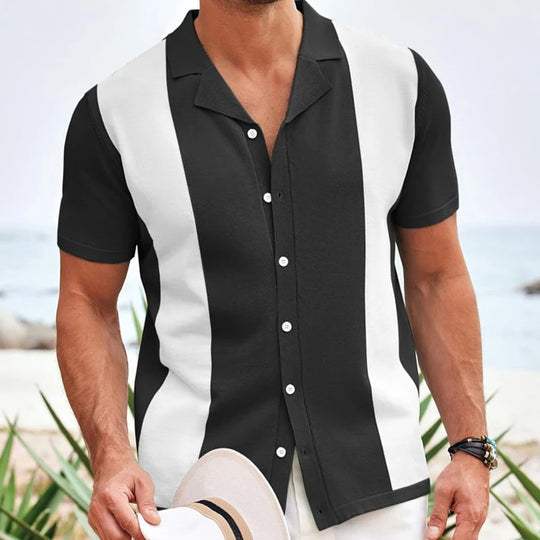 Heren Overhemd - Gestreept Katoenen Shirt - Visconte